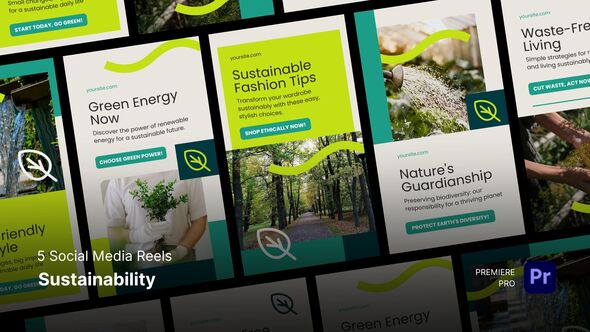 Social Media Reels - Sustainability Premiere Pro Templates Product Promo template preview