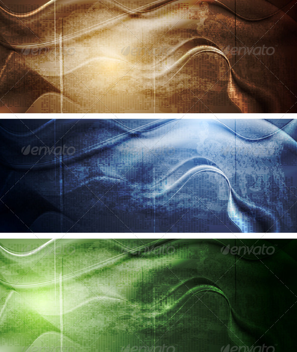 Elegant Grunge Waves Banners - Abstract Conceptual