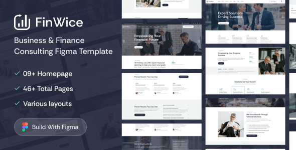 FinWice - Business & Finance Consulting Figma Template