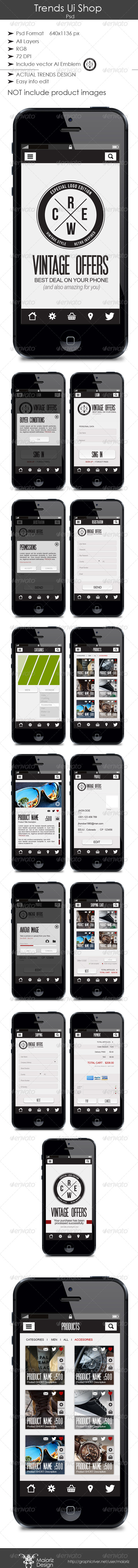 Vintage Ui Shop - User Interfaces Web Elements