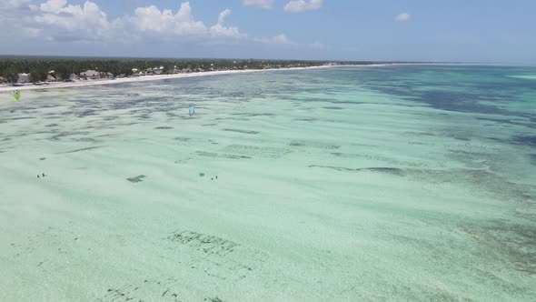 View From a Height of the Indian Ocean Near the Coast of Zanzibar Tanzania alt