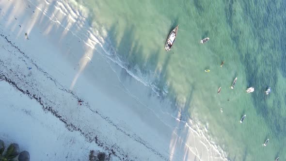 Vertical Video of the Coast of Zanzibar Island Tanzania Slow Motion alt