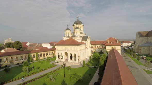 Aerial view of the Coronation Cathedral, Alba Iulia alt