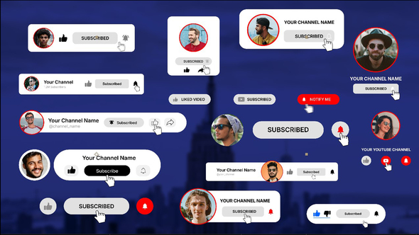 Youtube Subscribe Elements template preview