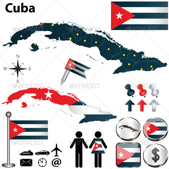 Map of Cuba - Travel Conceptual