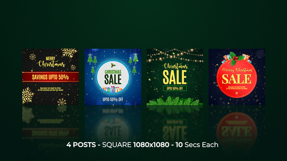 Christmas Sale Instagram Posts Openers template preview