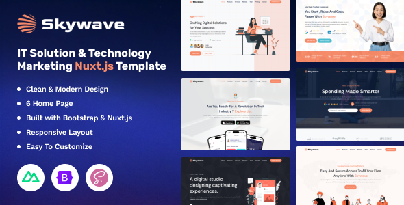 Skywave - Nuxt.js IT Solution & Technology Marketing Template