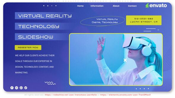 Virtual Reality Technology Slideshow Video Displays template preview