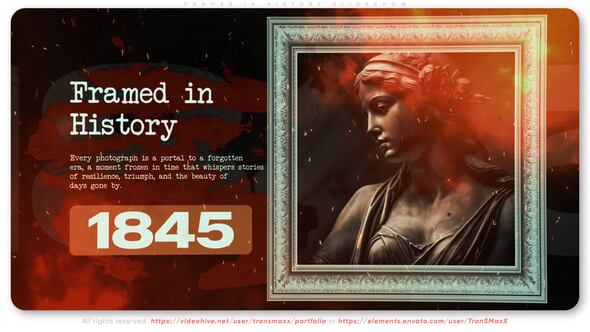 Framed in History Slideshow Video Displays template preview