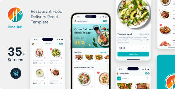 DineHub - Restaurant Food Delivery React Mobile App | PWA with Laravel Backend