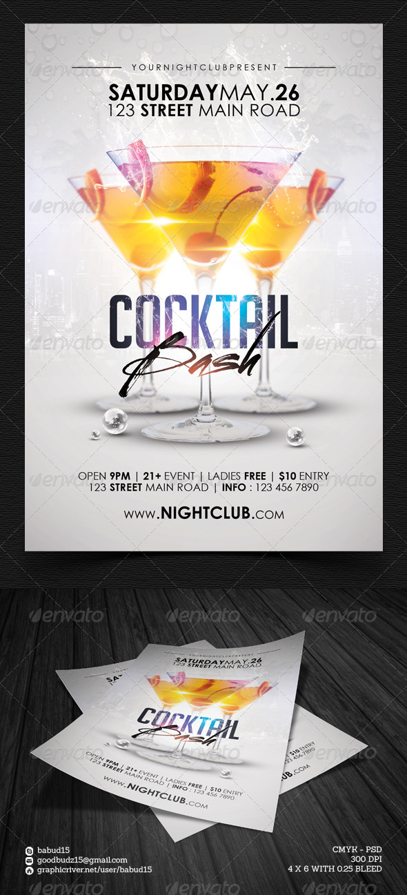 Cocktail Party Flyer Template - Events Flyers