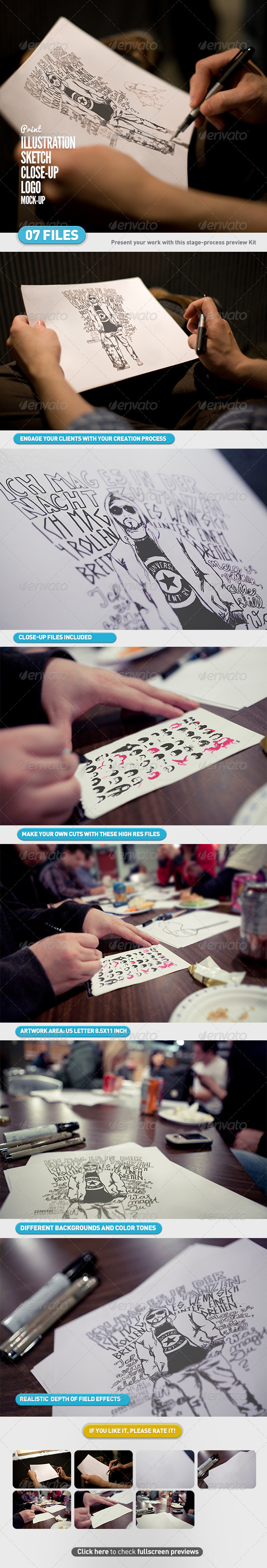 Illustration | Sketch | Logo Close-Up Mock-Ups - Miscellaneous Product Mock-Ups