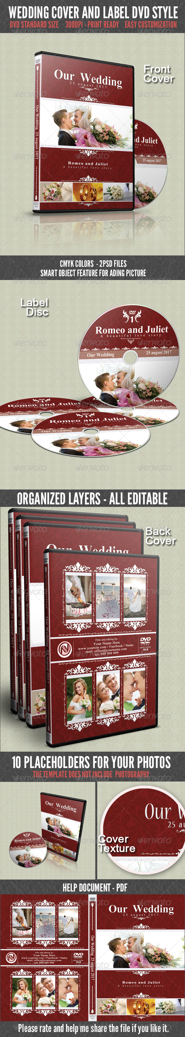 Wedding DVD Cover - CD & DVD Artwork Print Templates