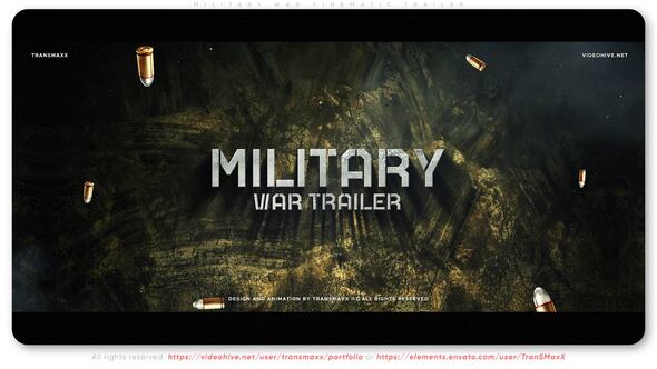 Military War Cinematic Trailer Titles template preview