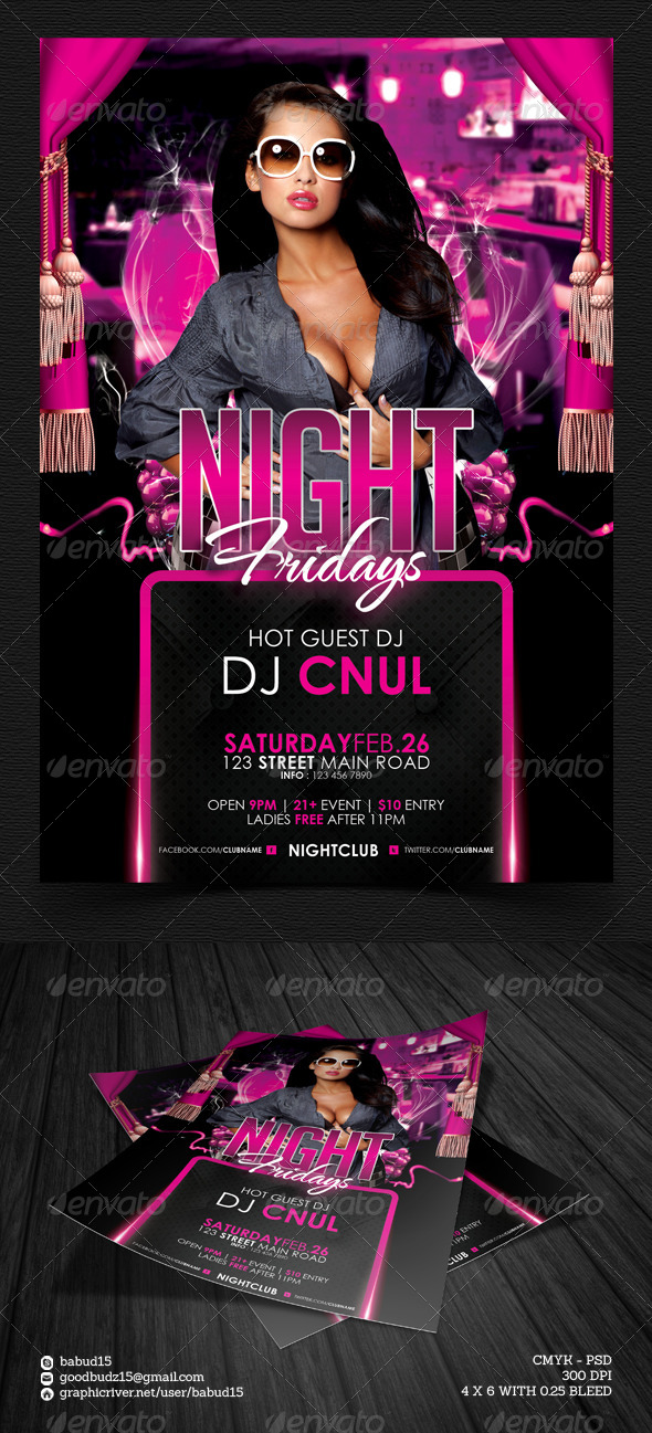 Night Friday Flyer Template - Events Flyers