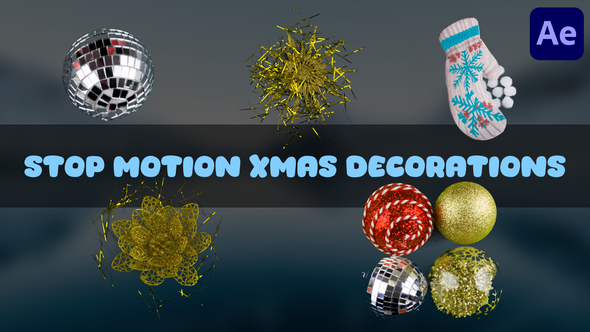 Stop Motion Xmas Decorations for After Effects Elements template preview