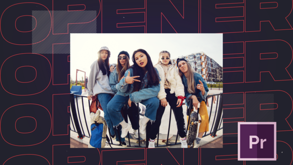 Modern Typography Intro Premiere Pro template preview