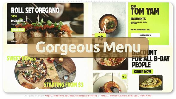 Restaurant Gorgeous Menu Product Promo template preview