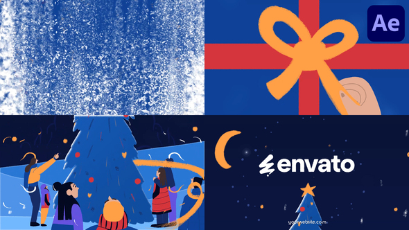 New Year Tree Logo Opener | After Effects Logo Stings template preview