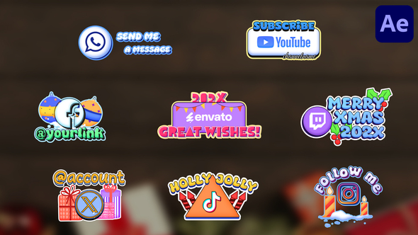 Christmas Lower Thirds for After Effects Elements template preview