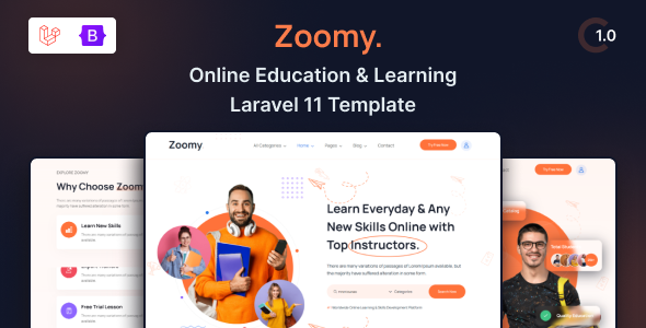 Zoomy - Lightweight LMS & Education Laravel 11 Theme