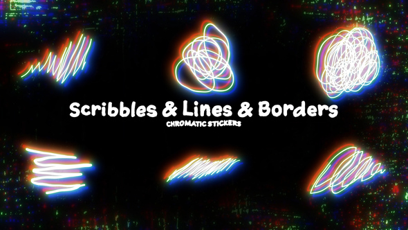 Scribbles & Lines & Borders Chromatic Stickers alt
