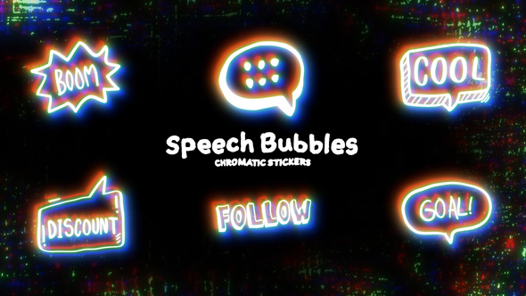 Speech Bubbles Chromatic Stickers alt