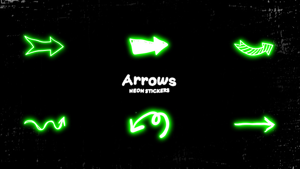Arrows Neon Stickers alt