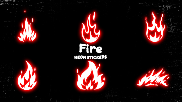 Fire Neon Stickers alt