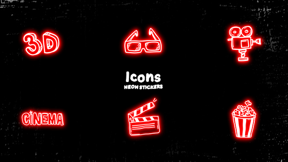 Icons Neon Stickers alt
