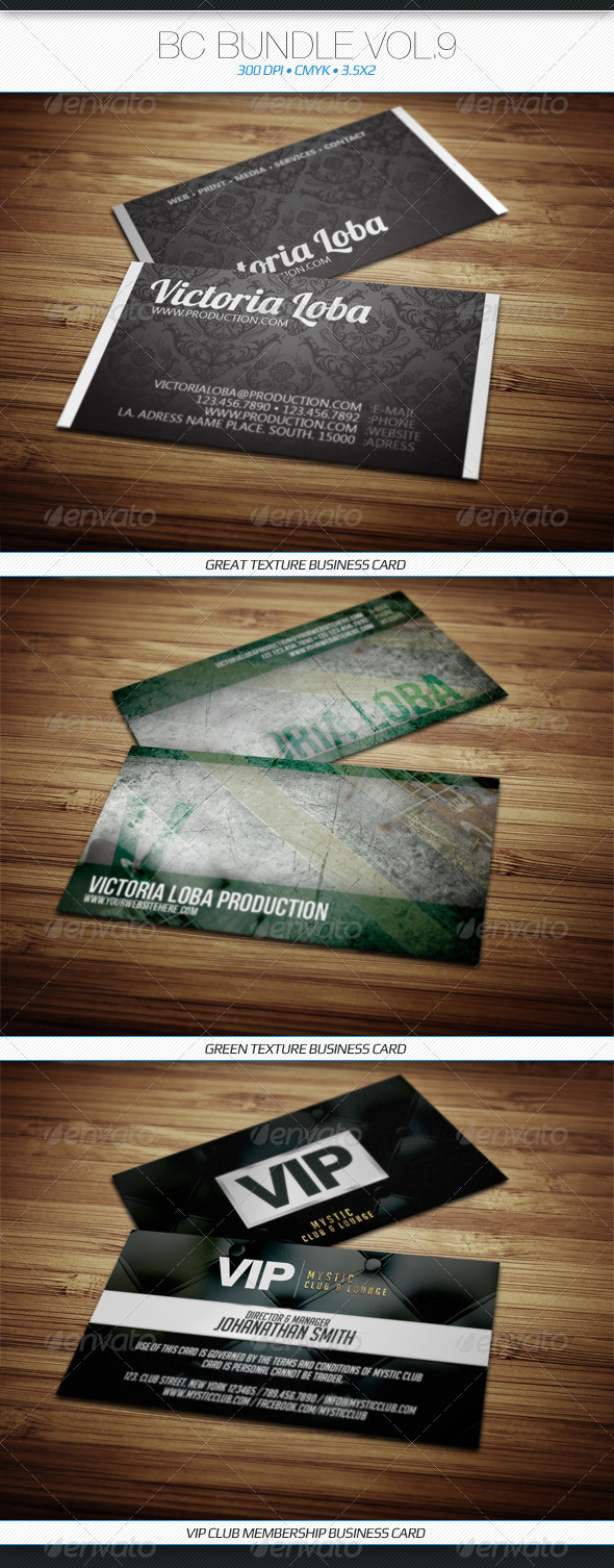 3in1 Business Cards Bundle #9 - Business Cards Print Templates