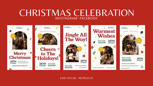 Christmas Celebration Instagram Stories Openers template preview