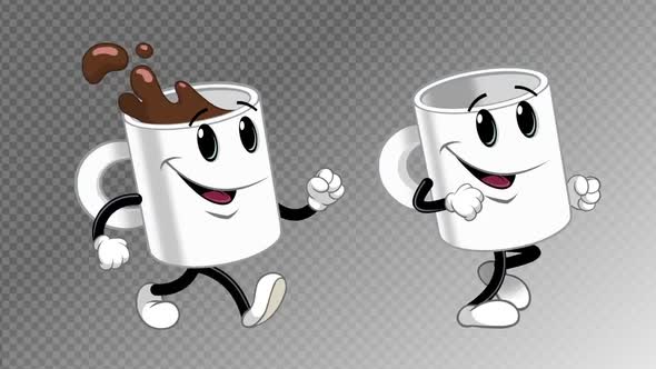 Coffee Mug Character Walk Cycle