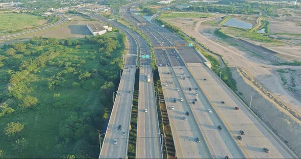 Aerial View High Speed Highway with Traffic Road the Alfred E alt