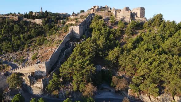 Aerial View Alanya Castle  Alanya Kalesi alt