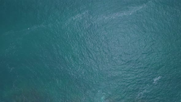 Beautiful sea summer landscape Waves sea water surface High quality video Bird's eye view alt