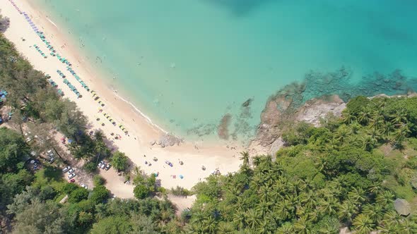 Phuket beach sea Amazing beach Aerial view of Tropical beach sea in the beautiful Phuket island alt