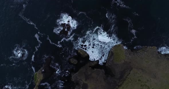 Aerial Sea Waves in Iceland