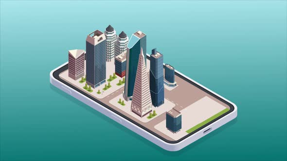 Isometric Building On Mobile 01