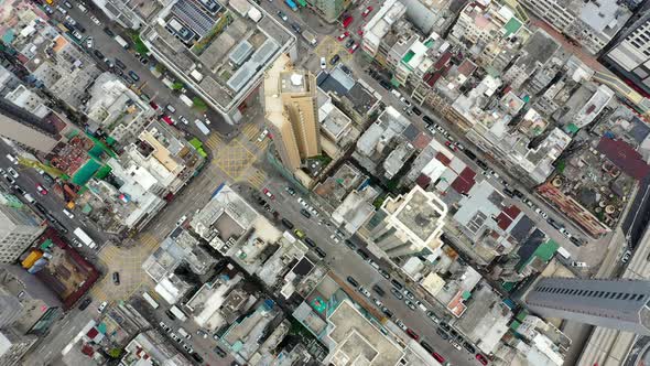 Drone fly over Hong Kong city alt