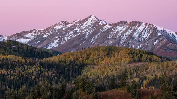 Sun rise shining on Mount Nebo alt
