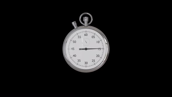 Stopwatch 3D animation for 60 seconds