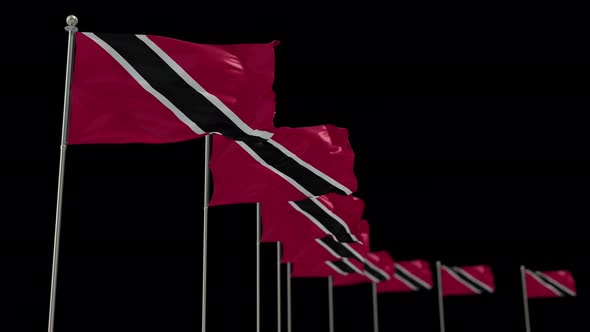 Trinidad And Tobago Row Flag With Alpha