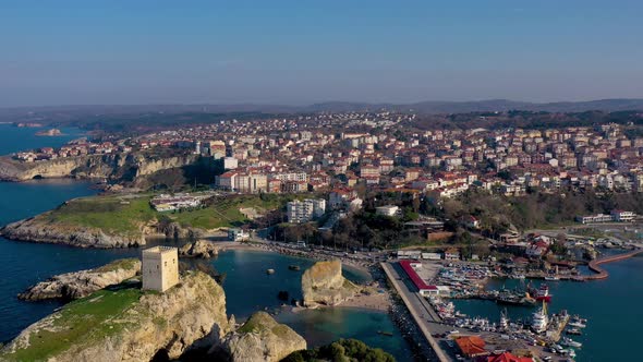 Drone view of beautiful seamless never ending footage while turquiose sea waves 33 alt