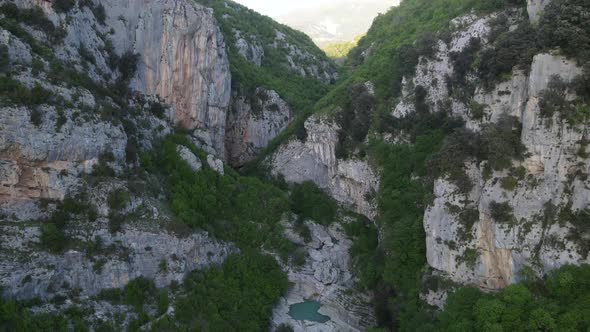 view of cliff near Albanian canyon "Syri i ciklopit". Albanian nature stock videos alt