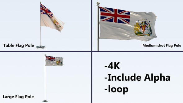 British Antarctic Territory Flag Pole Pack 4k-Loop alt