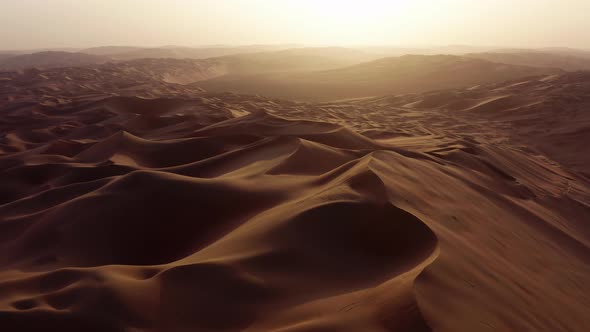 Aerial Over Dunes At Sunrise