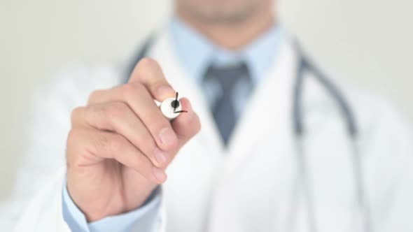 Eat Healthy Doctor Writing on Transparent Glass alt