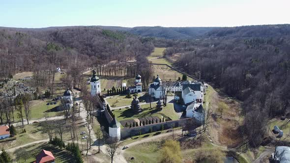 Krehiv Monastery Aerial View Drone, Ukraine