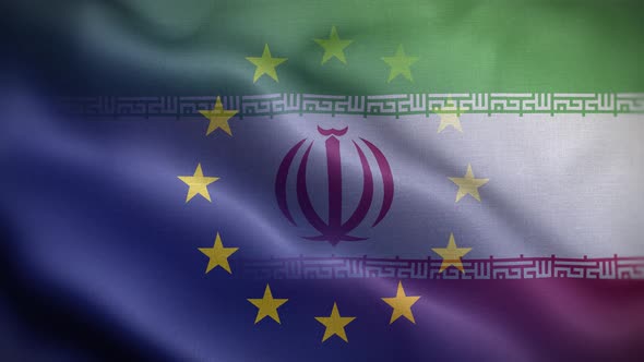 EU Iran Flag Loop Background 4K